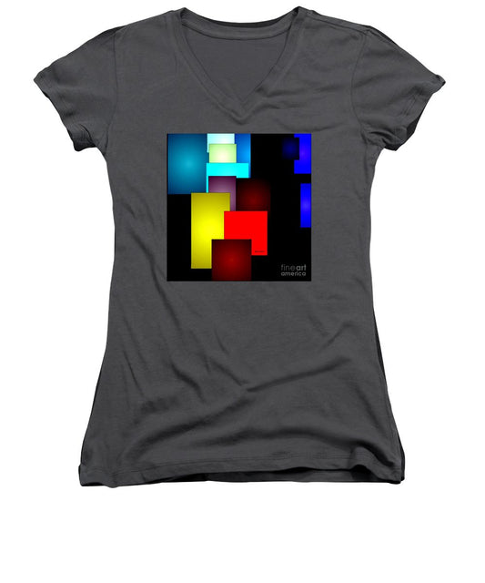 T-shirt col V pour femme (coupe junior) - Timeless Squares