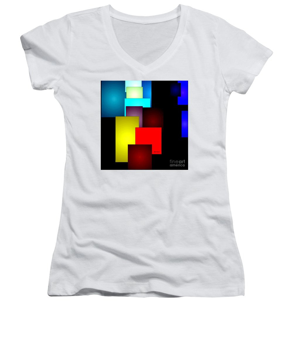 T-shirt col V pour femme (coupe junior) - Timeless Squares