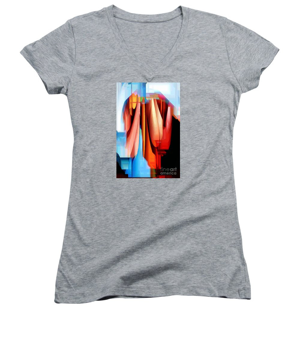 T-shirt col V pour femme (coupe junior) - Untitled Abstract