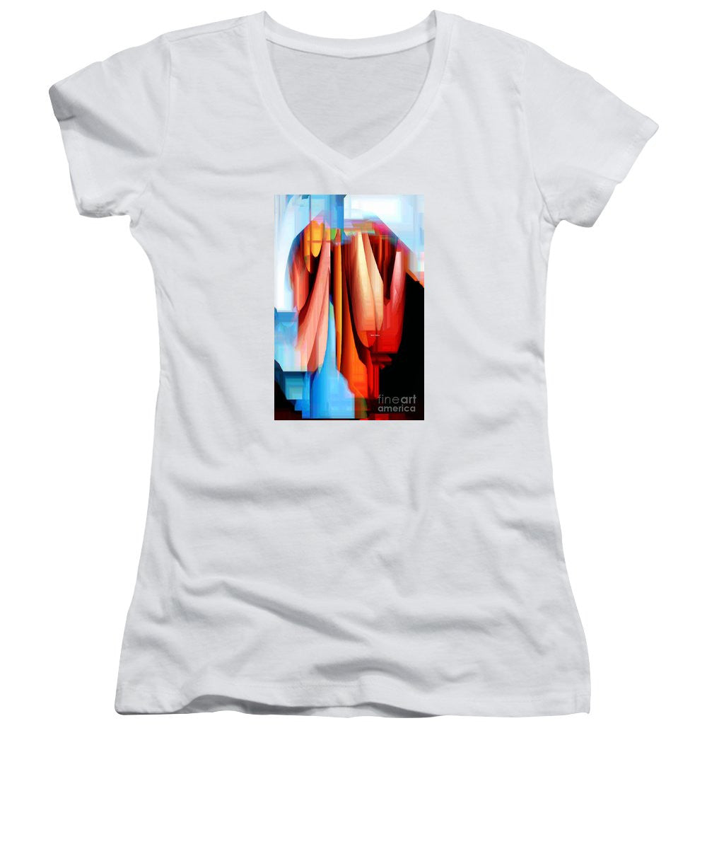 T-shirt col V pour femme (coupe junior) - Untitled Abstract