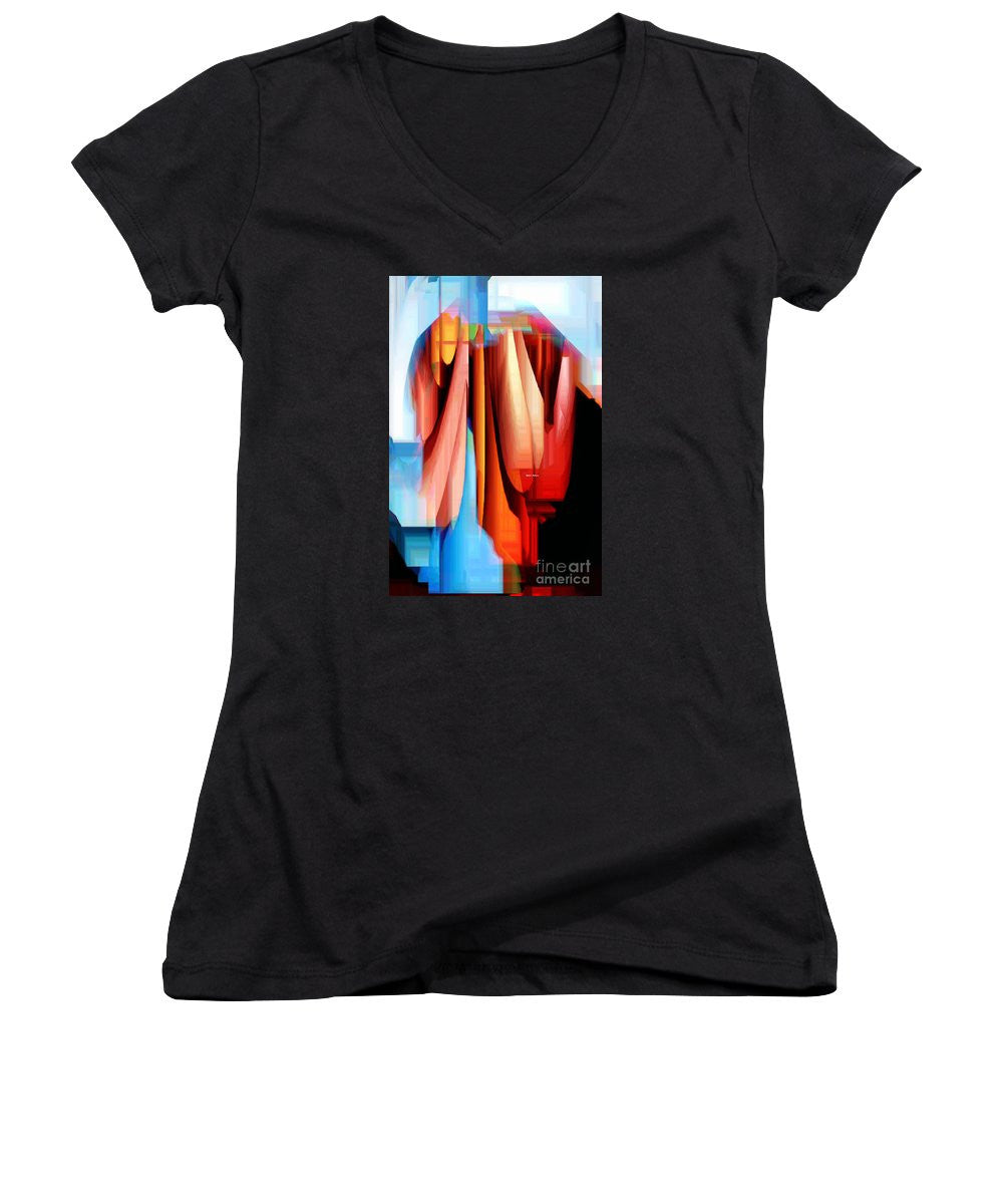 T-shirt col V pour femme (coupe junior) - Untitled Abstract