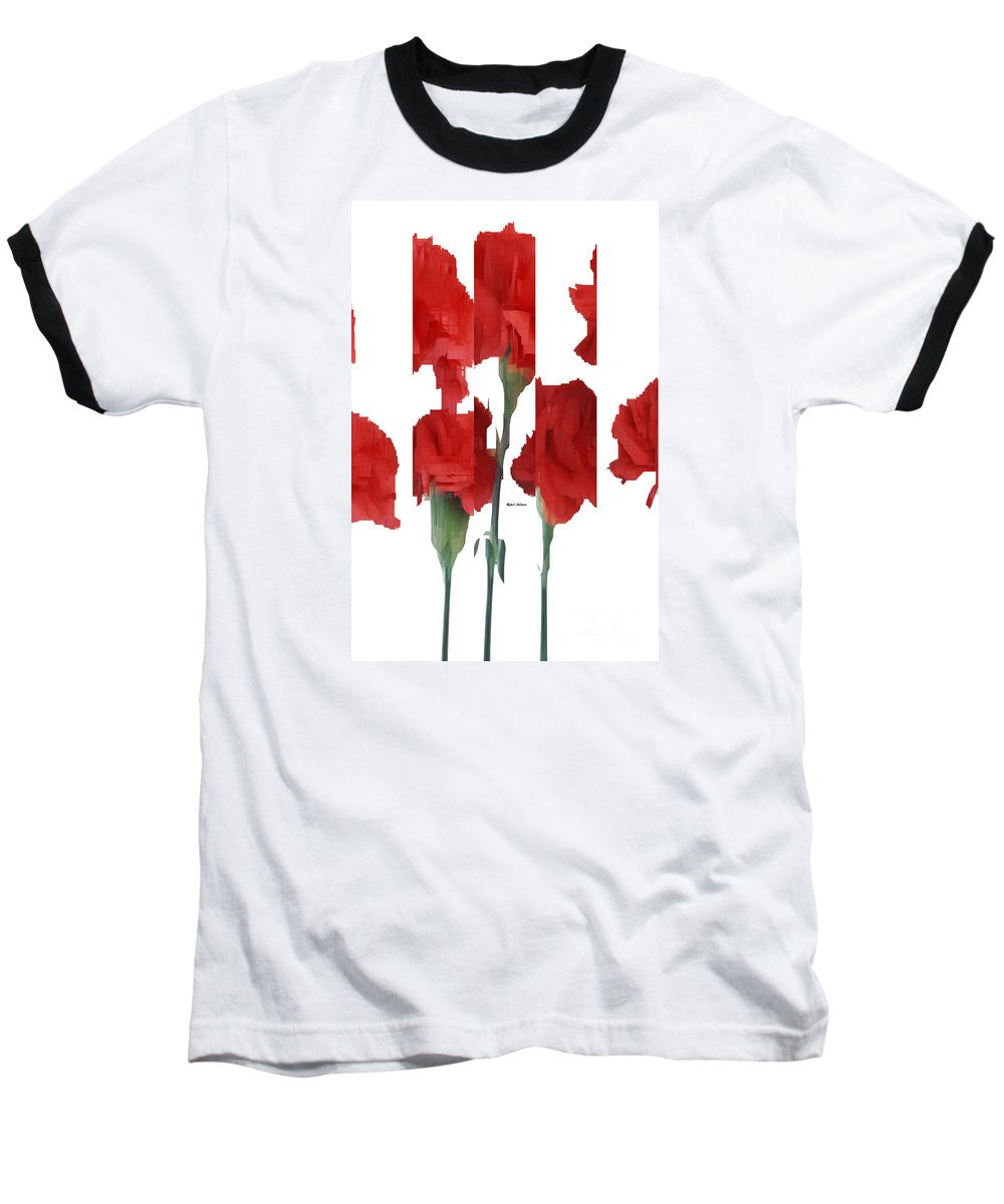 T-shirt de baseball - Fleurs verticales