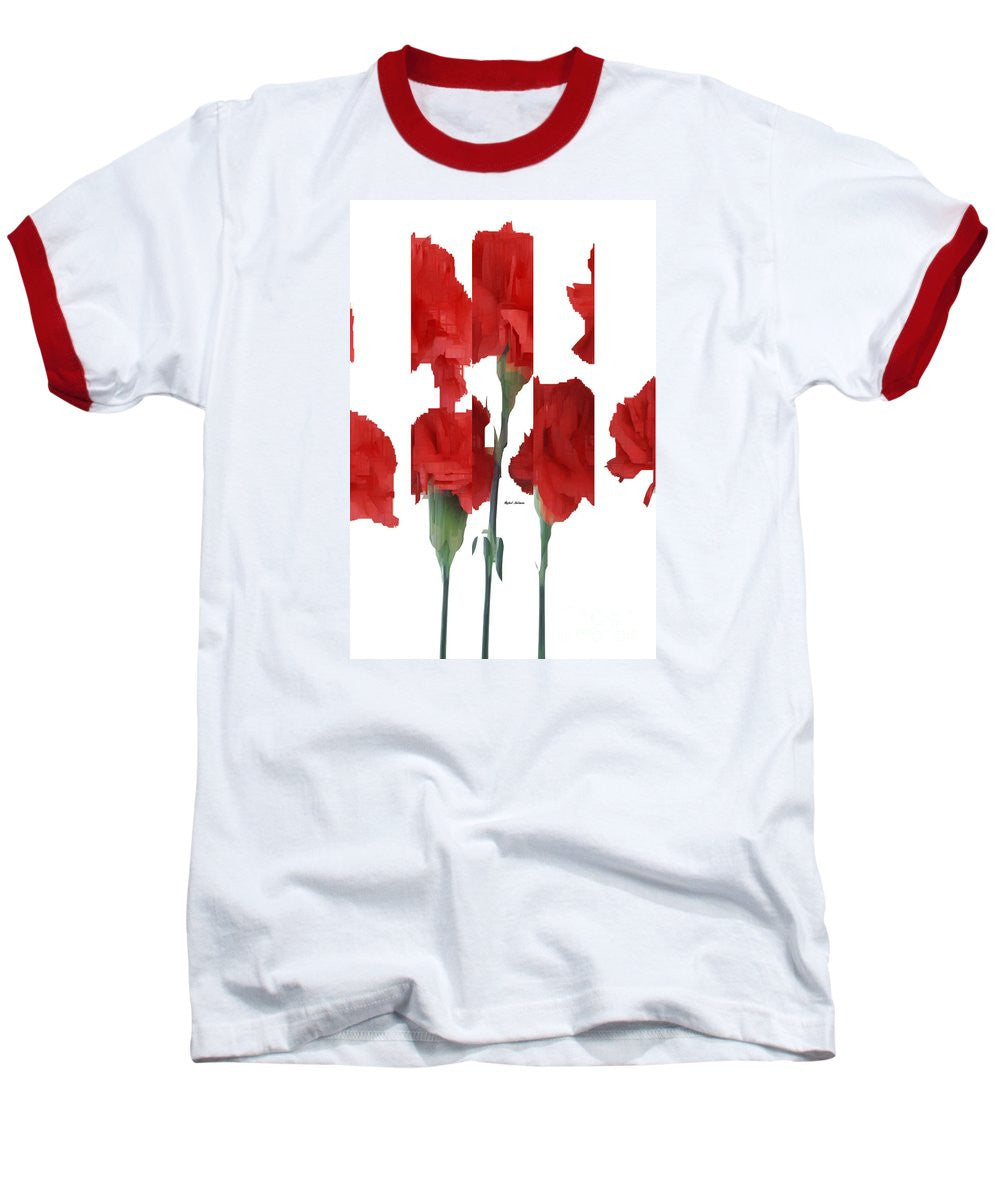 T-shirt de baseball - Fleurs verticales