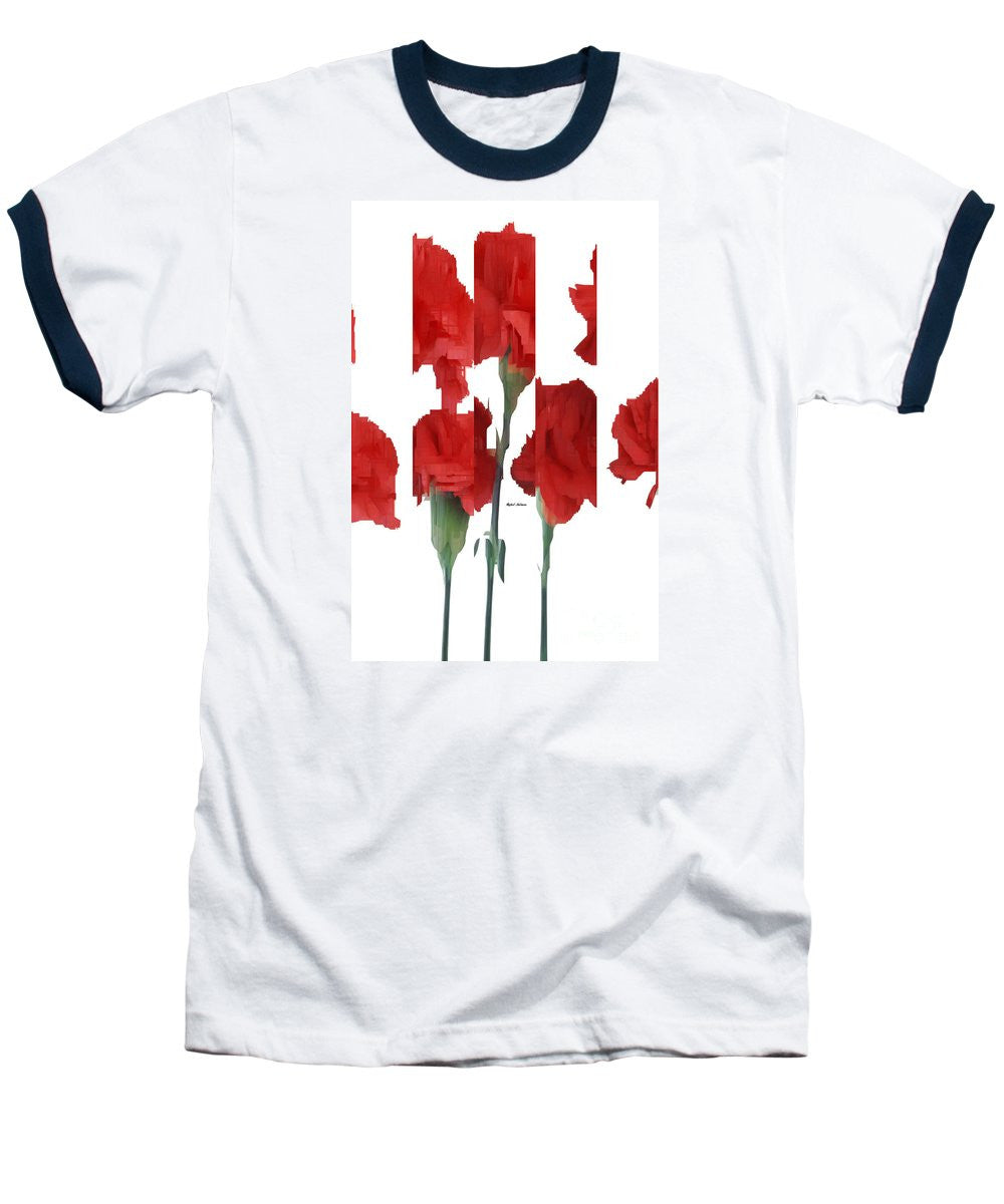 T-shirt de baseball - Fleurs verticales