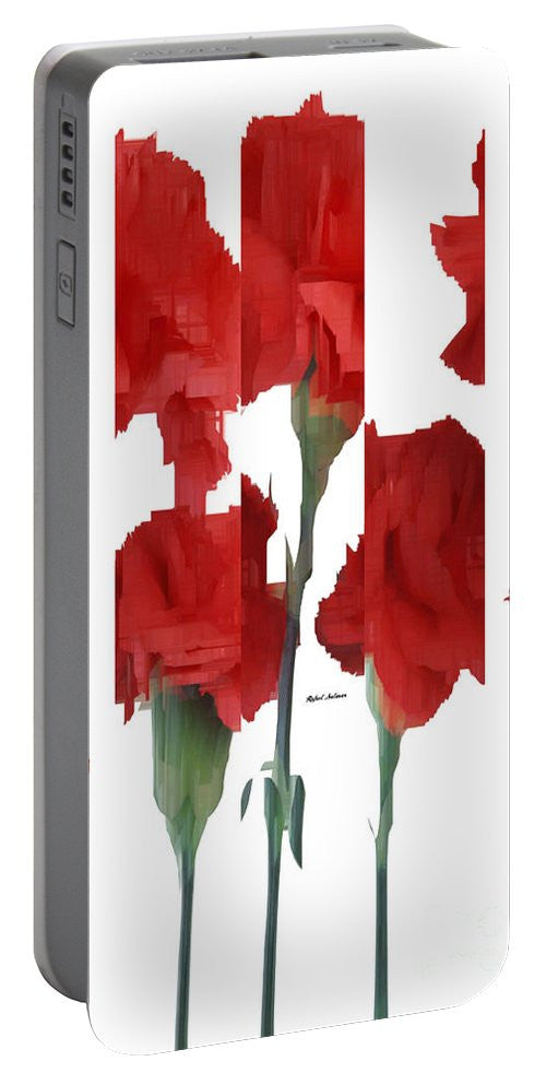 Portable Battery Charger - Vertical Flowers