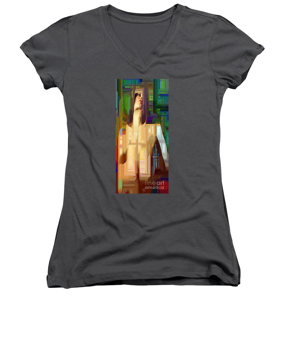 Women's V-Neck T-Shirt (Junior Cut) - Virtual Reality Fantasy