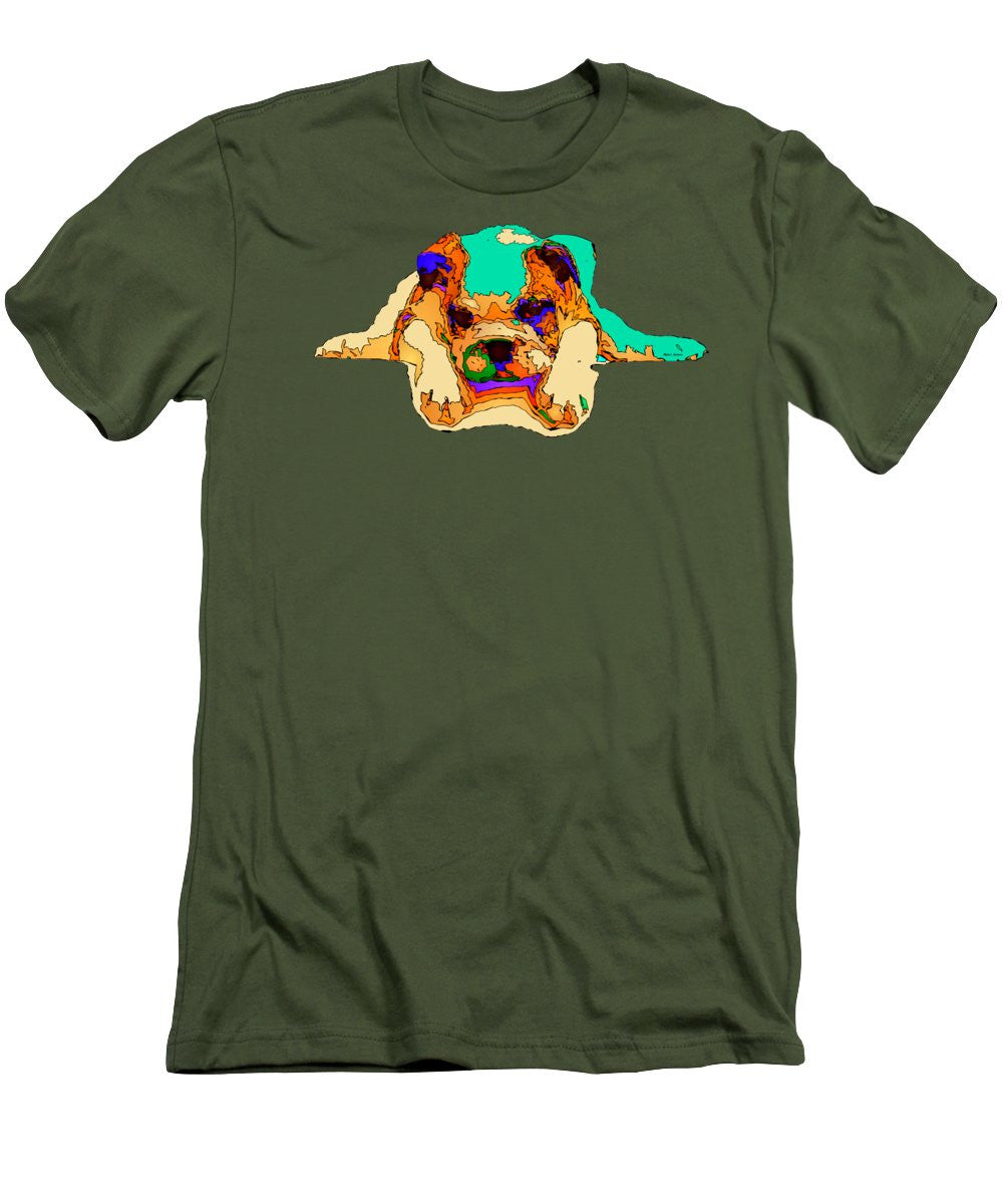 Men's T-Shirt (Slim Fit) - Waiting For You. Dog Series