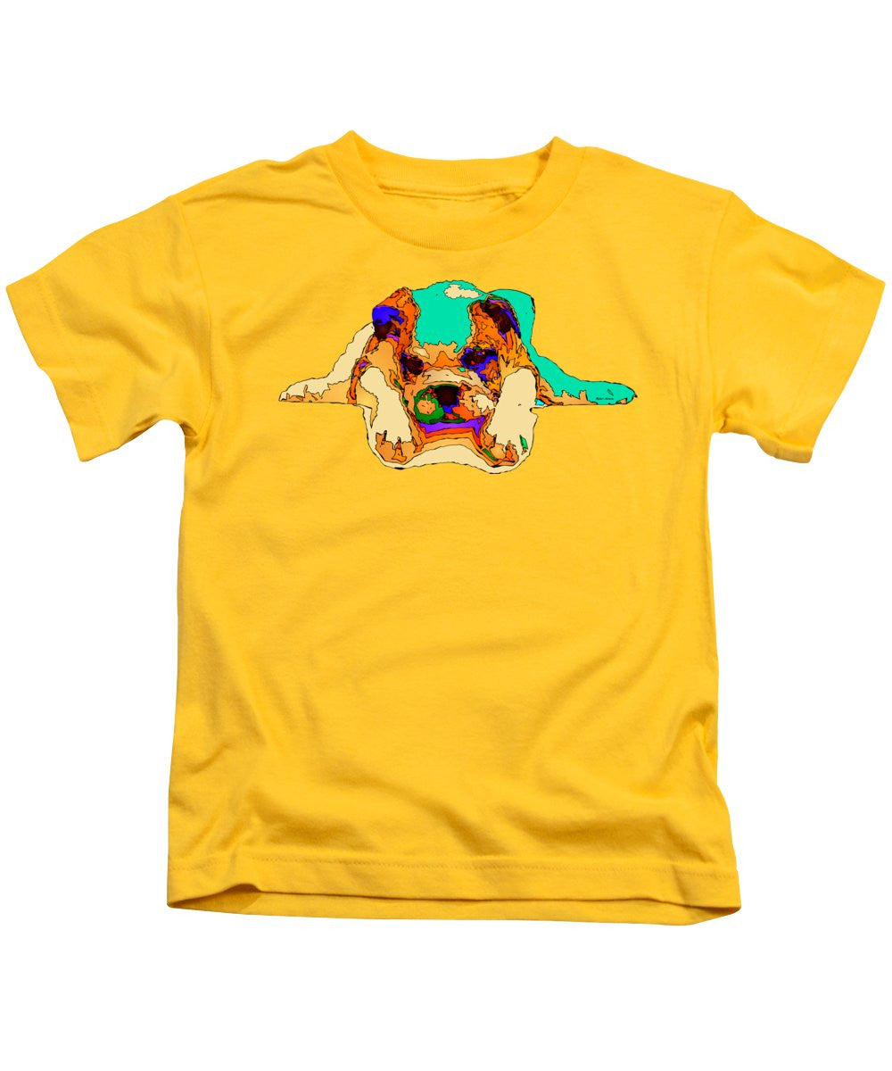 T-shirt pour enfants - Je t'attends. Série Chien