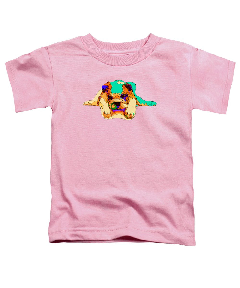 T-shirt pour tout-petits – Je t'attends. Série Chien