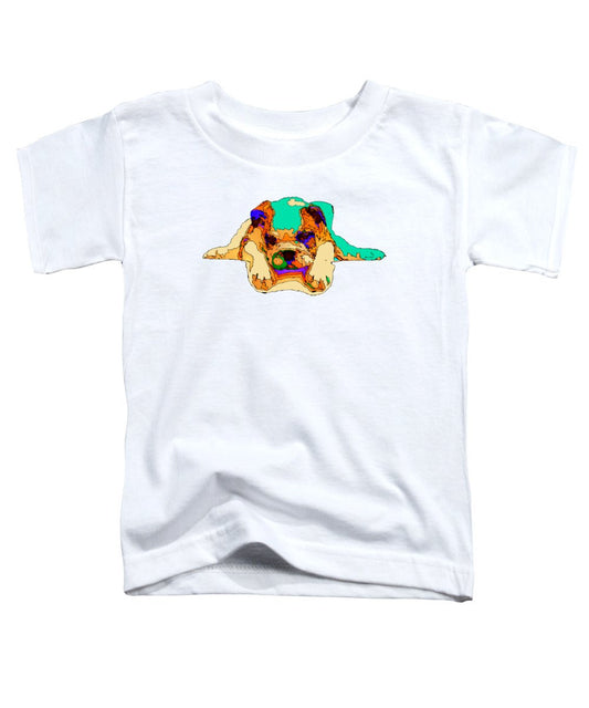 T-shirt pour tout-petits – Je t'attends. Série Chien