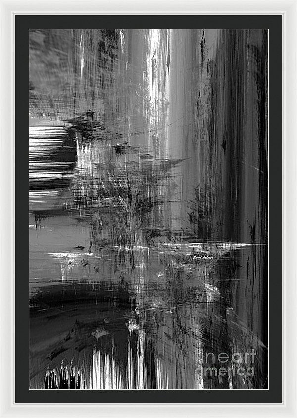 Framed Print - Waterfall In Black And White