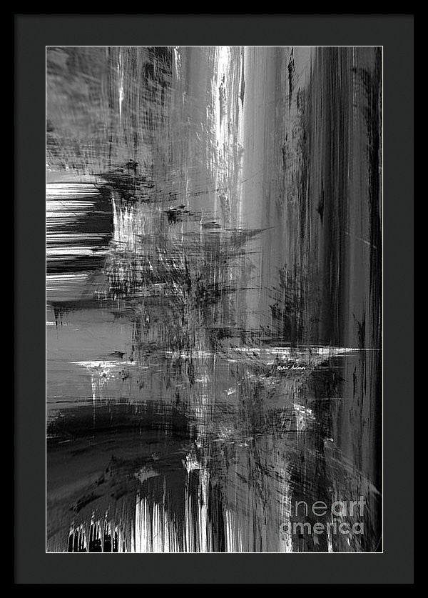 Framed Print - Waterfall In Black And White