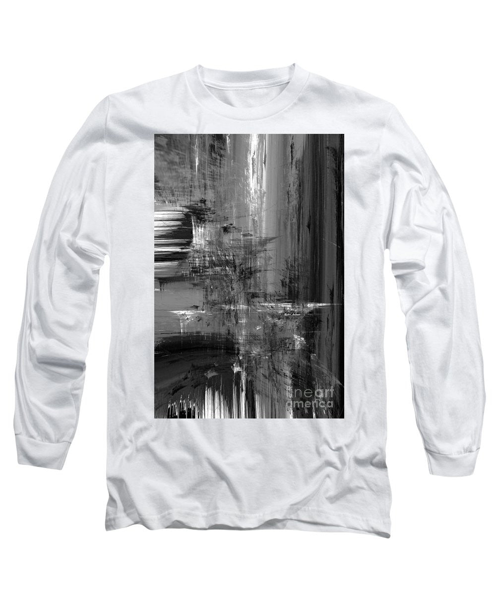 Long Sleeve T-Shirt - Waterfall In Black And White