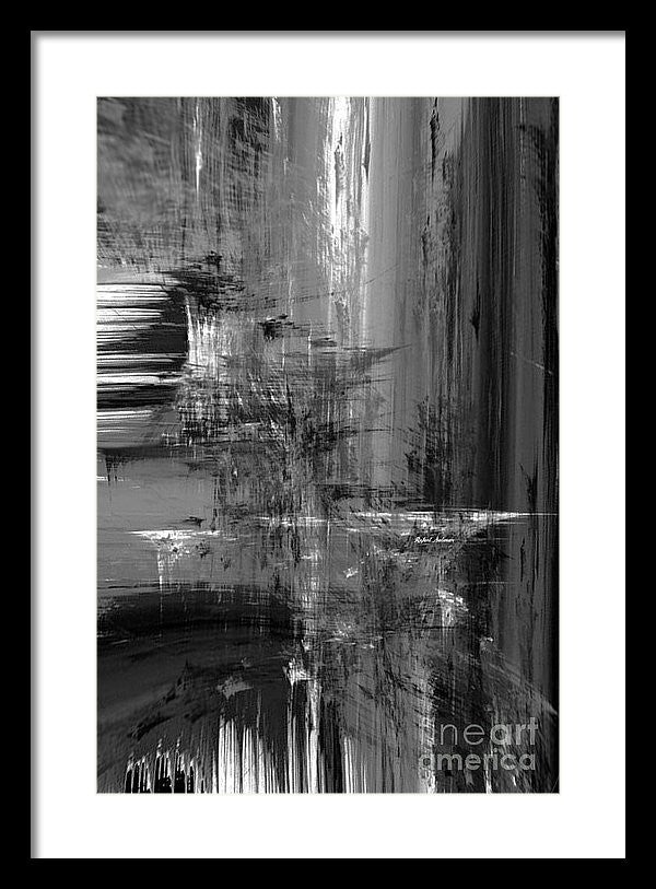 Framed Print - Waterfall In Black And White