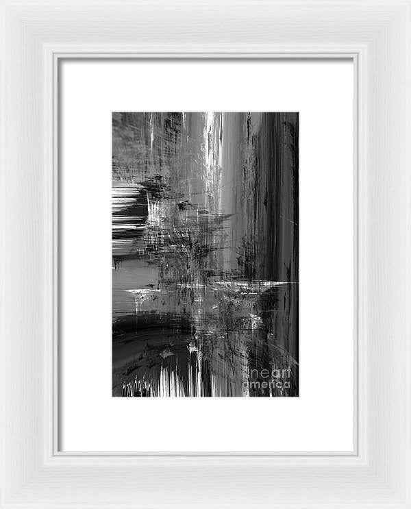 Framed Print - Waterfall In Black And White