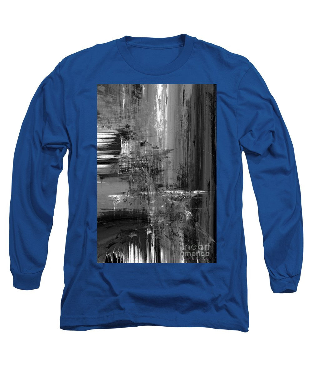 Long Sleeve T-Shirt - Waterfall In Black And White