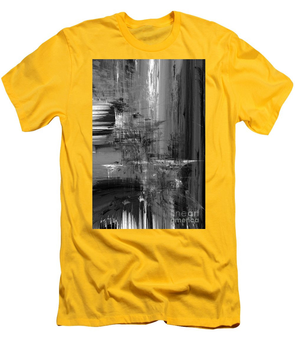 Men's T-Shirt (Slim Fit) - Waterfall In Black And White