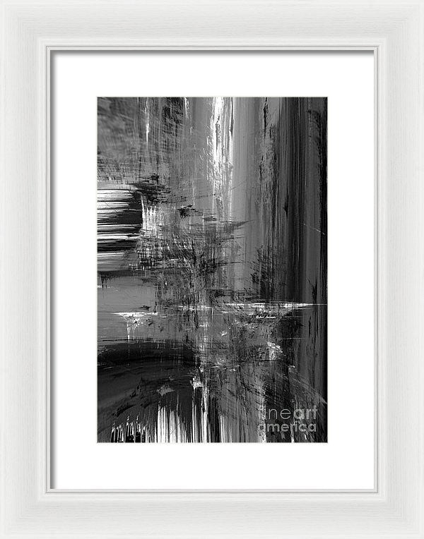 Framed Print - Waterfall In Black And White