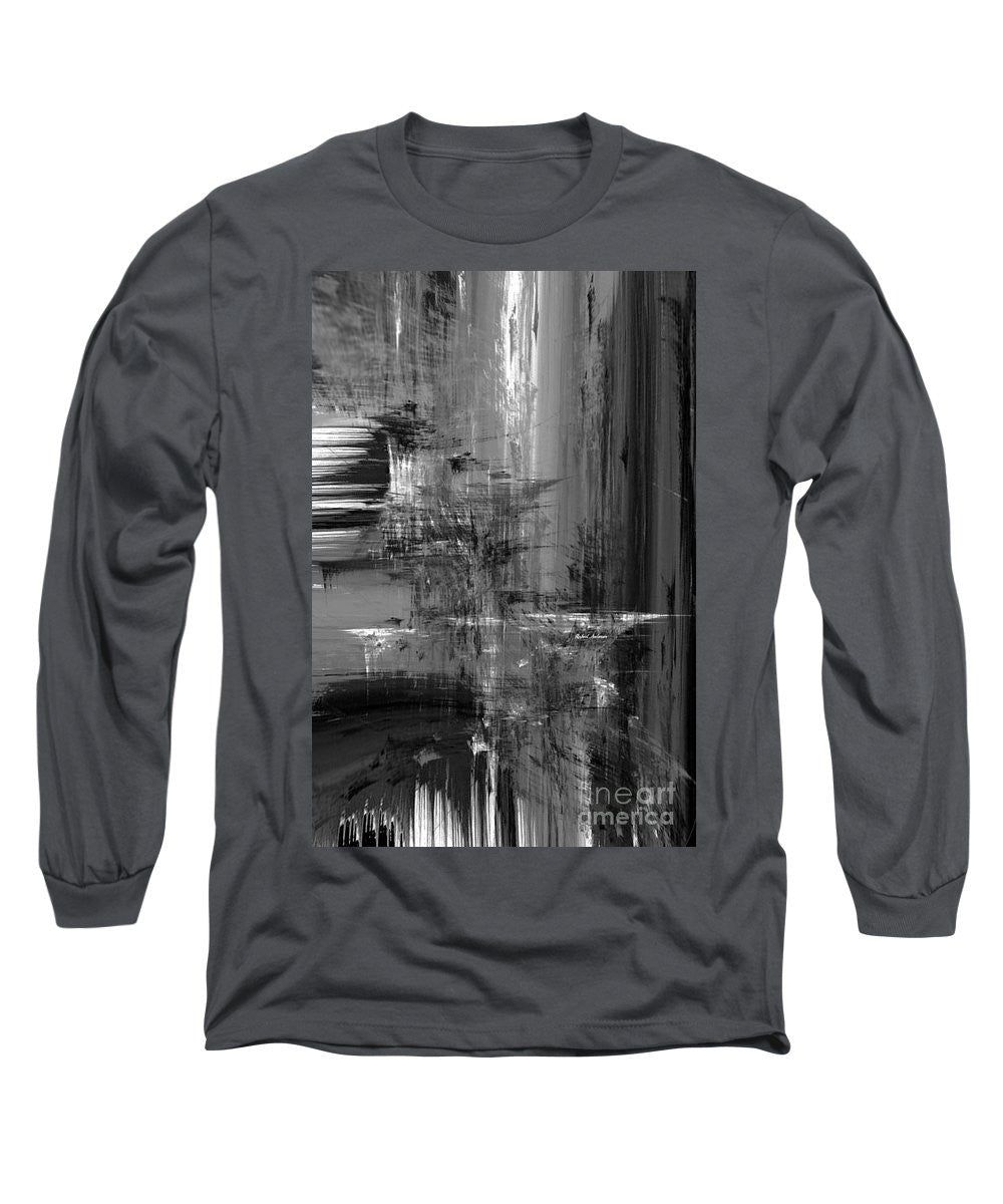 Long Sleeve T-Shirt - Waterfall In Black And White