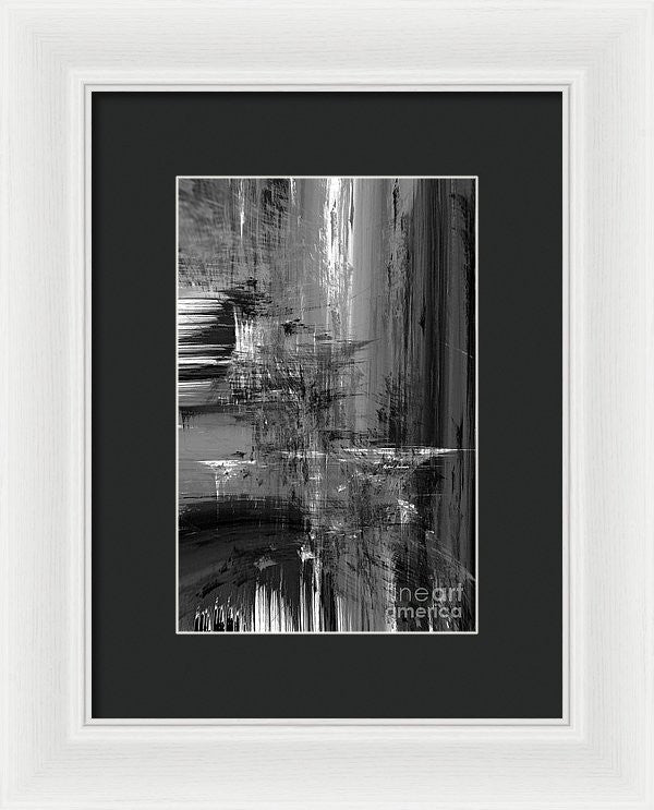 Framed Print - Waterfall In Black And White