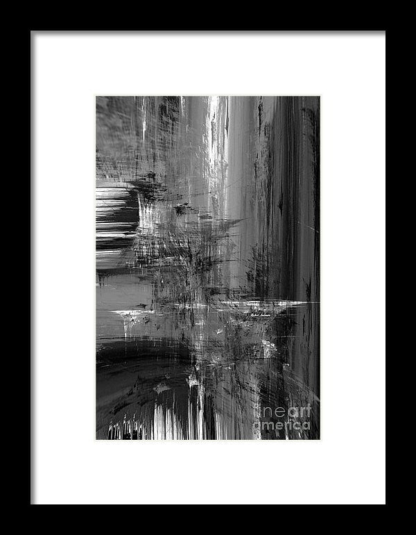 Framed Print - Waterfall In Black And White