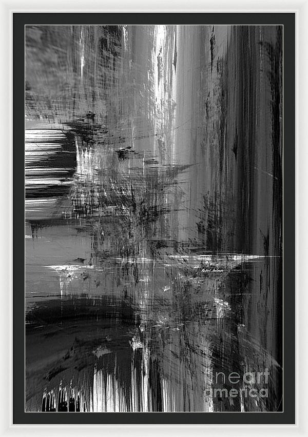 Framed Print - Waterfall In Black And White