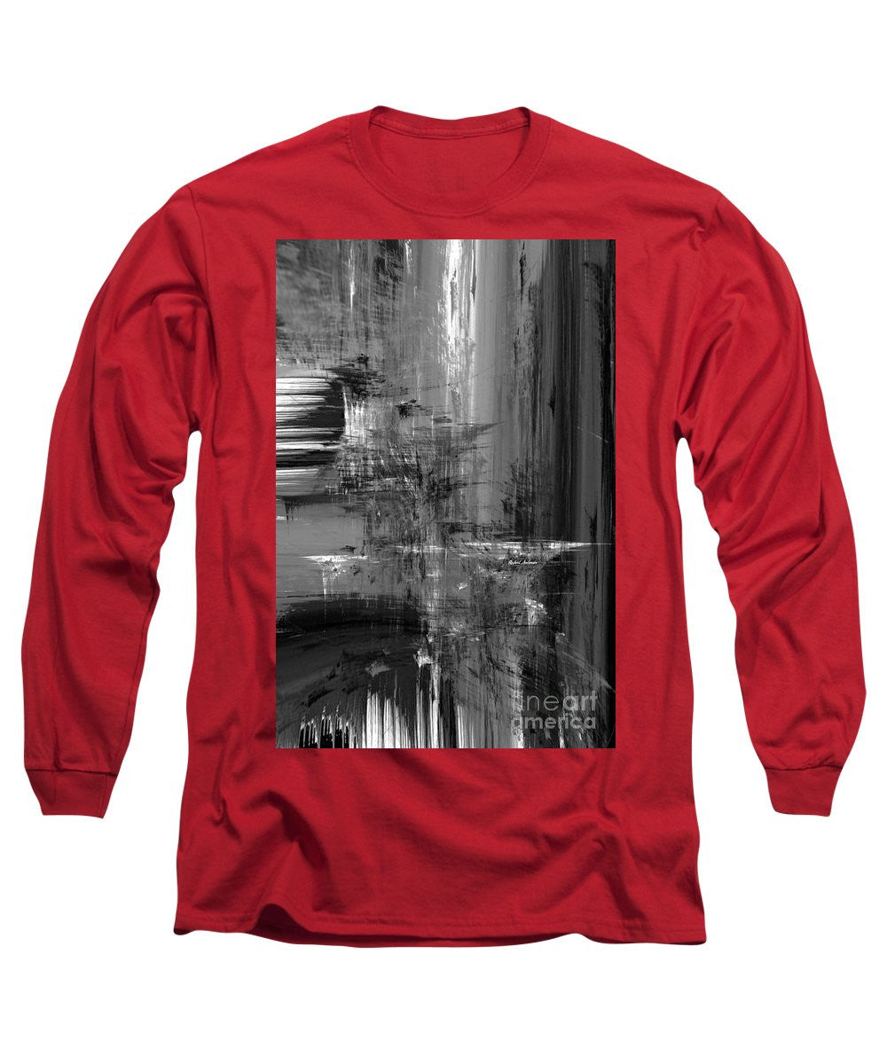 Long Sleeve T-Shirt - Waterfall In Black And White