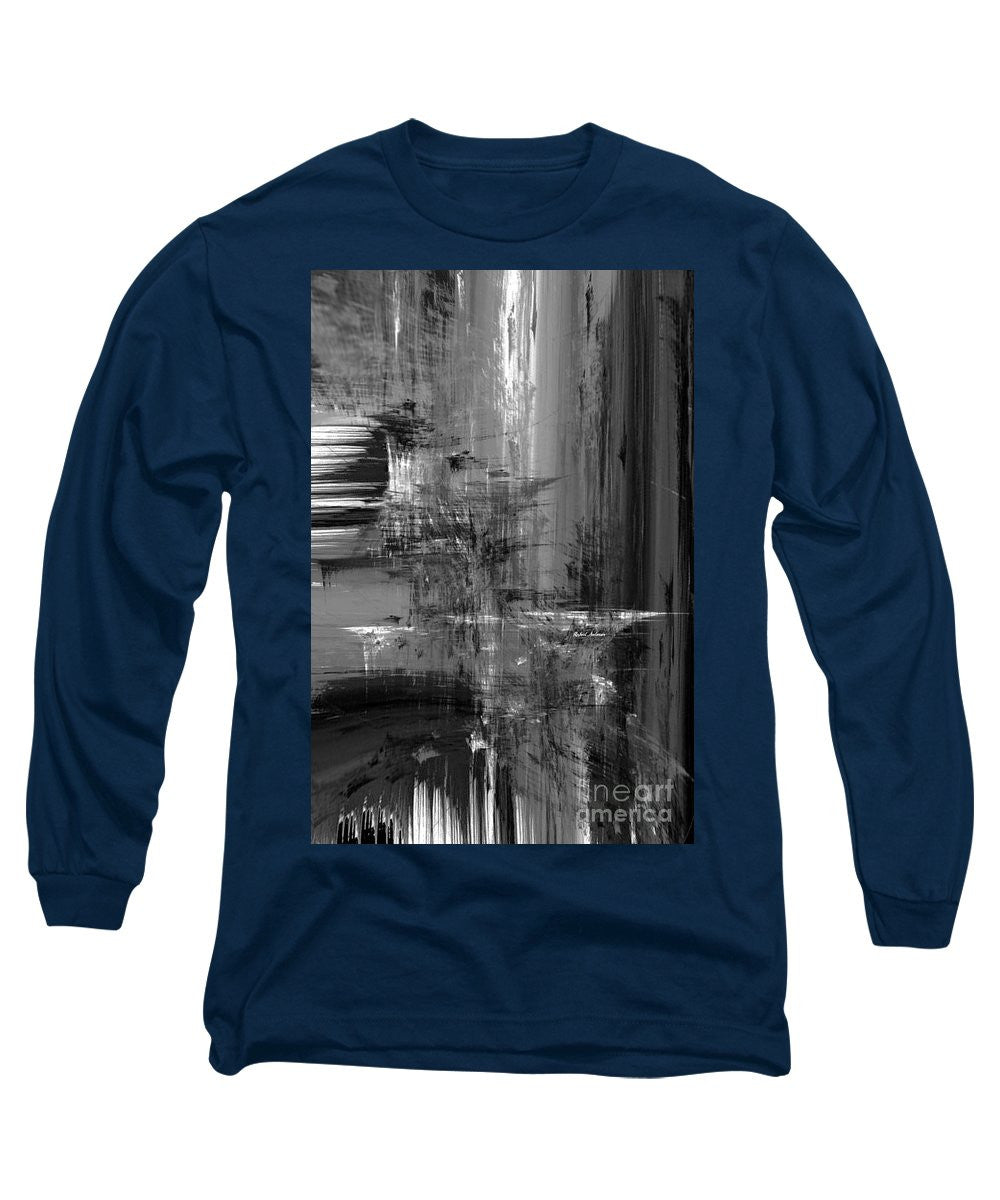 Long Sleeve T-Shirt - Waterfall In Black And White