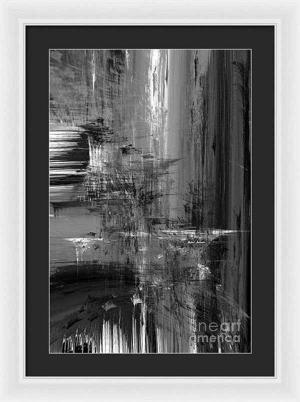 Framed Print - Waterfall In Black And White