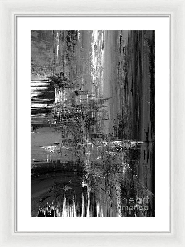 Framed Print - Waterfall In Black And White