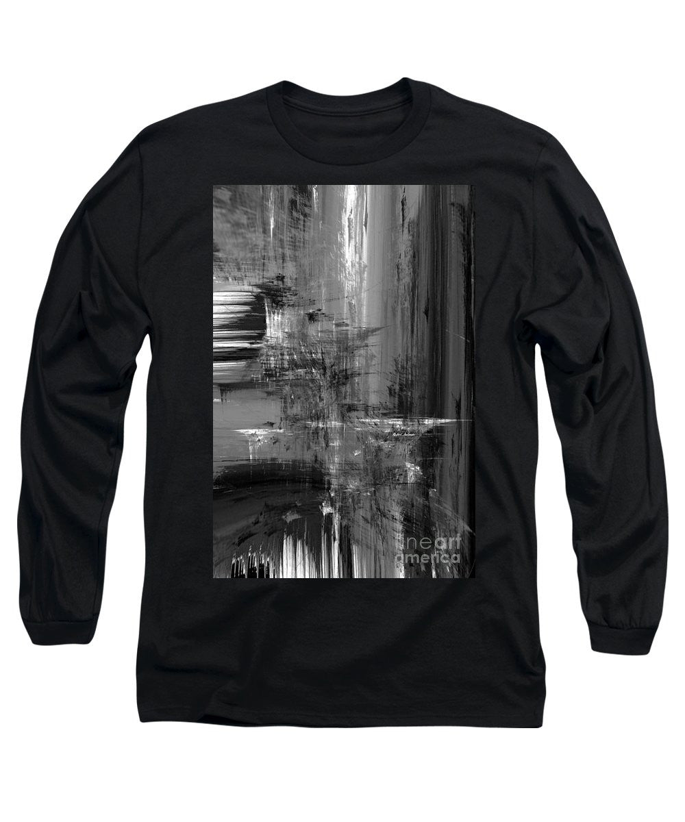 Long Sleeve T-Shirt - Waterfall In Black And White