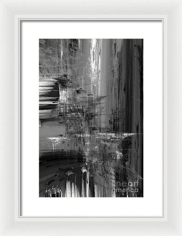 Framed Print - Waterfall In Black And White