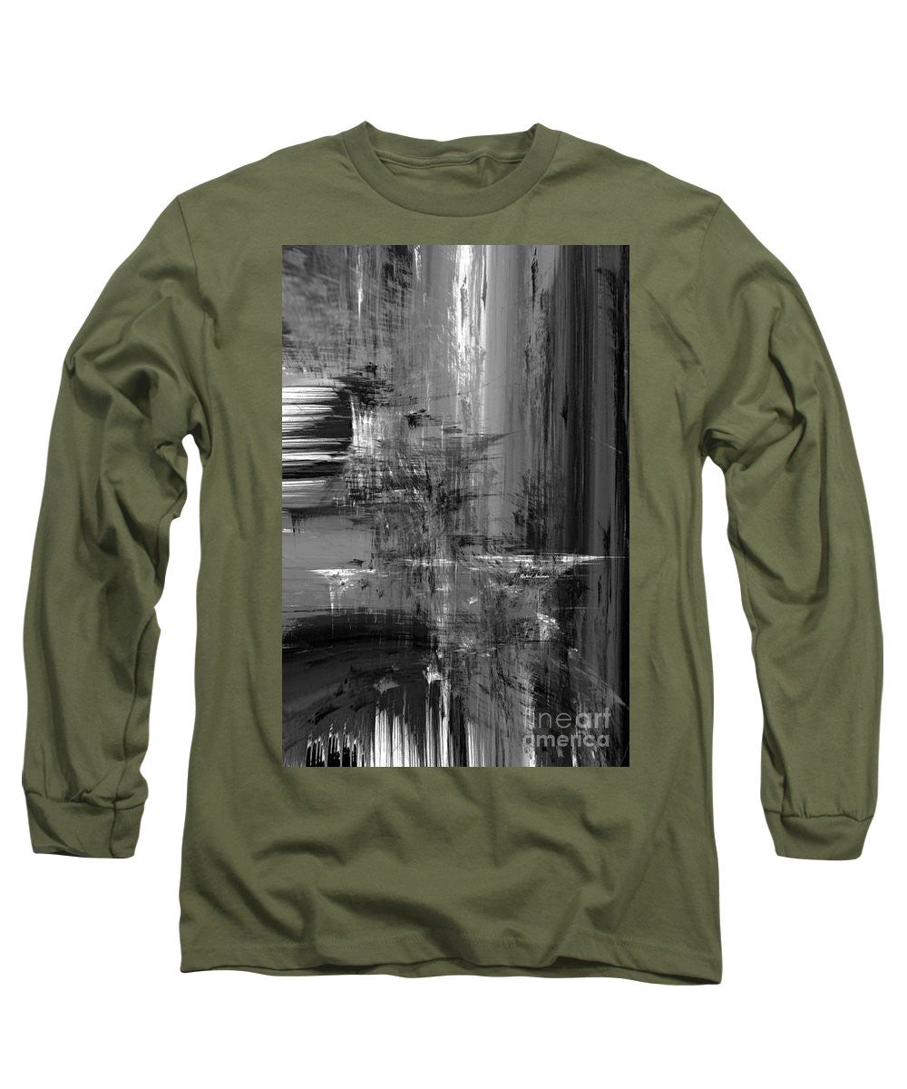 Long Sleeve T-Shirt - Waterfall In Black And White