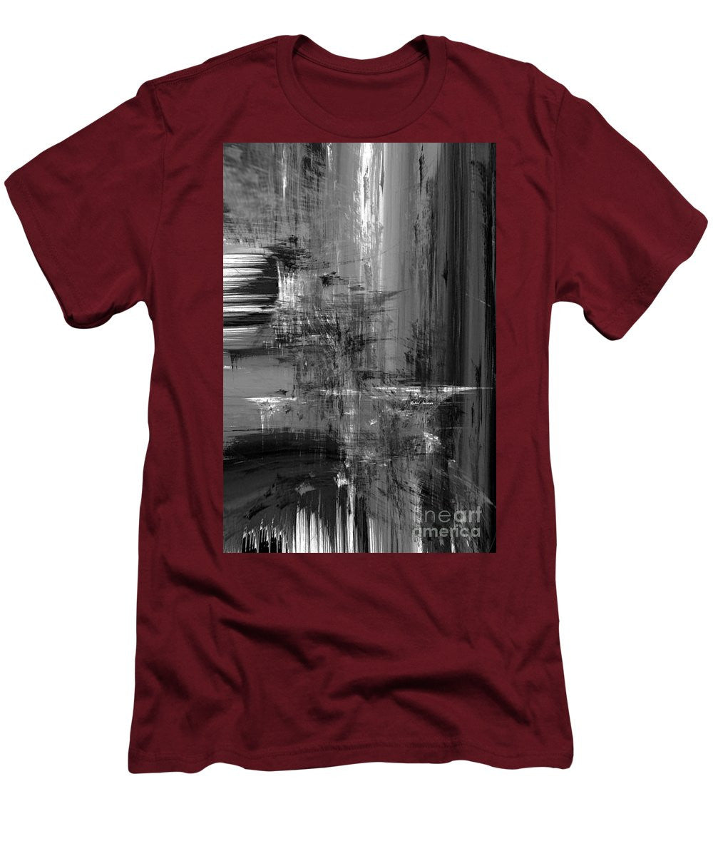 Men's T-Shirt (Slim Fit) - Waterfall In Black And White