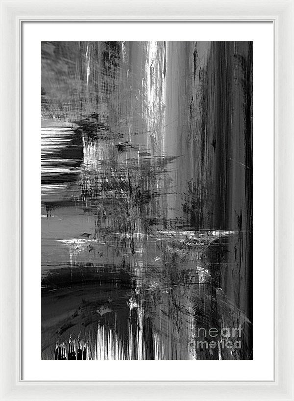 Framed Print - Waterfall In Black And White