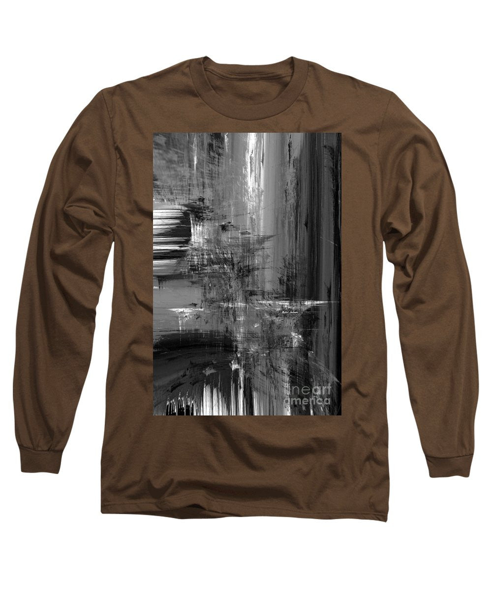 Long Sleeve T-Shirt - Waterfall In Black And White