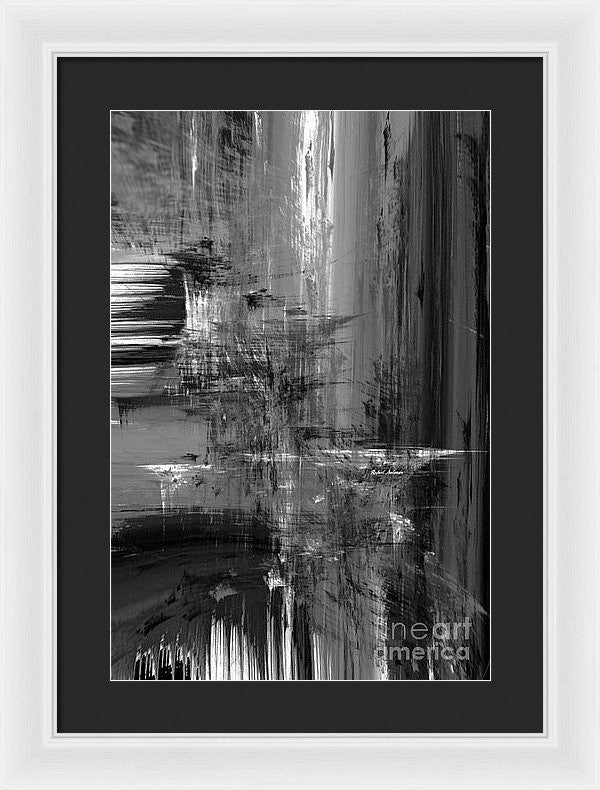 Framed Print - Waterfall In Black And White