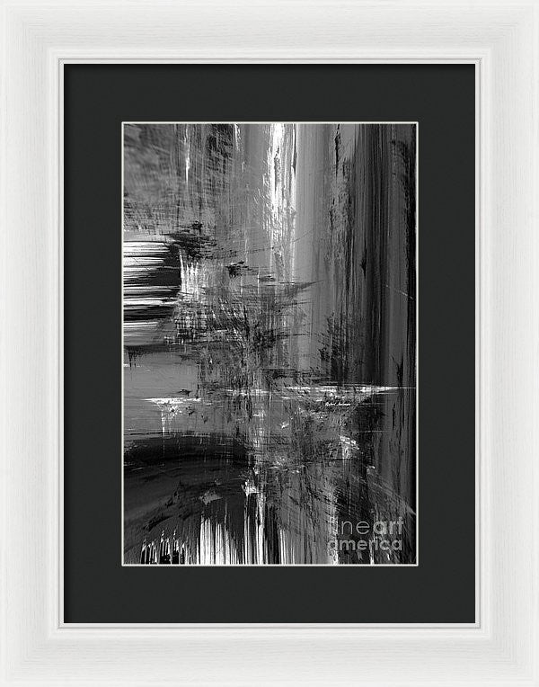 Framed Print - Waterfall In Black And White