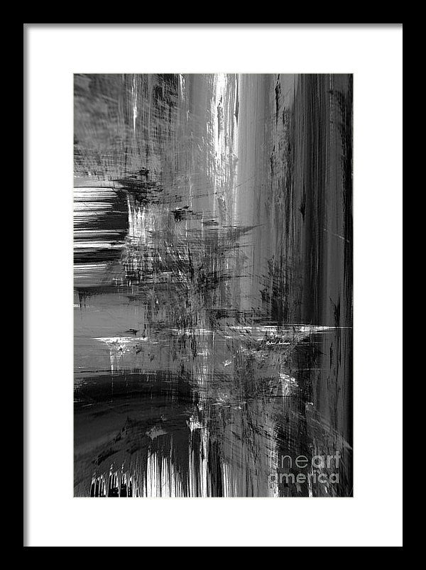 Framed Print - Waterfall In Black And White