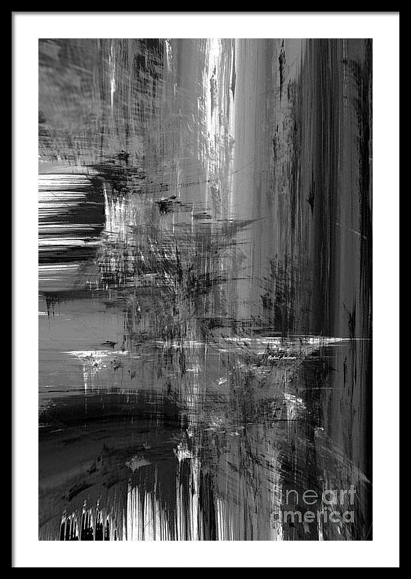 Framed Print - Waterfall In Black And White