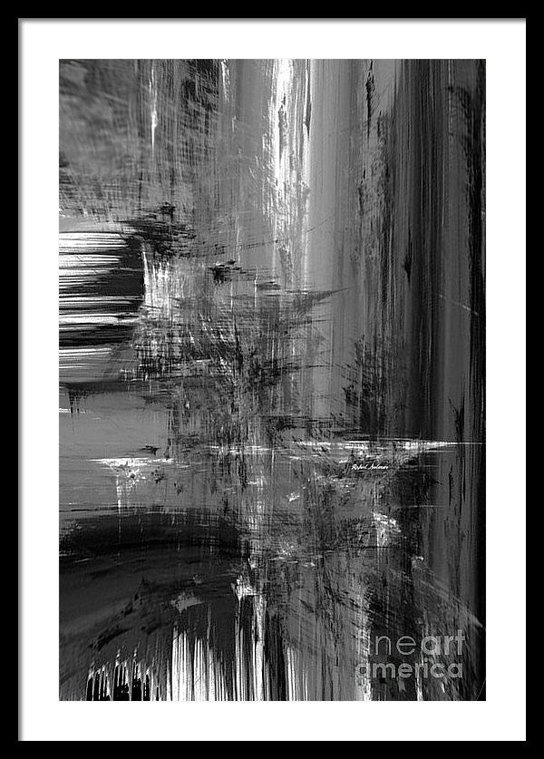 Framed Print - Waterfall In Black And White