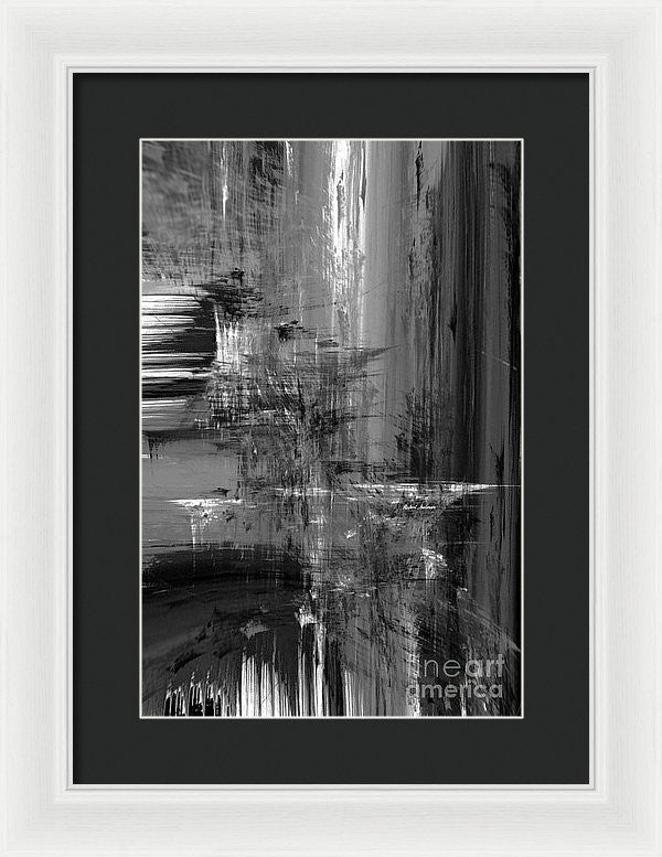 Framed Print - Waterfall In Black And White