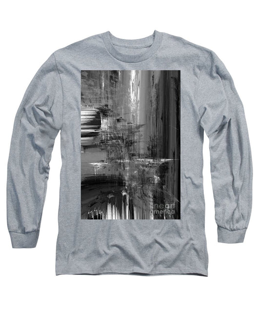 Long Sleeve T-Shirt - Waterfall In Black And White