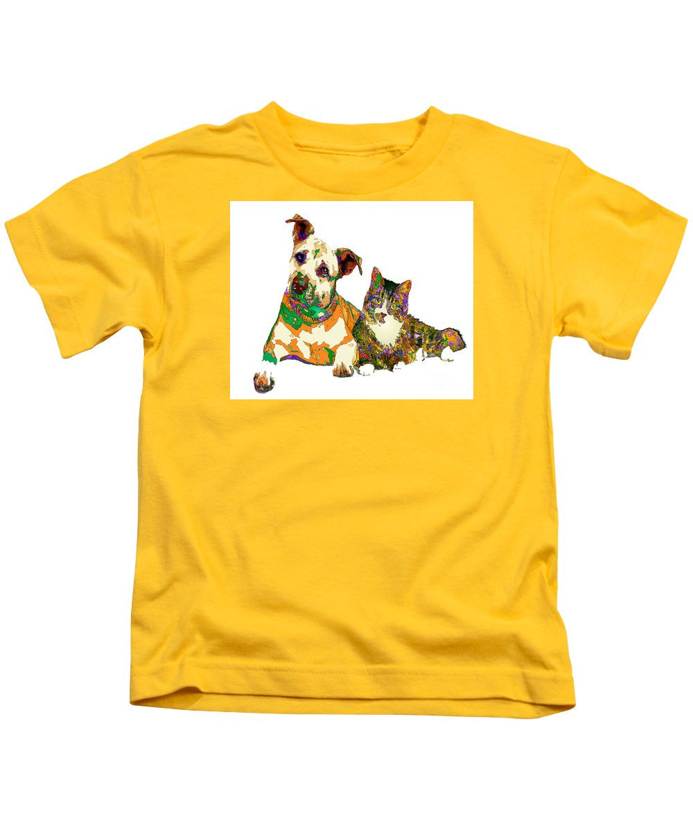 T-shirt pour enfants – Nous rendons les gens heureux dans la vie. Série sur les animaux de compagnie