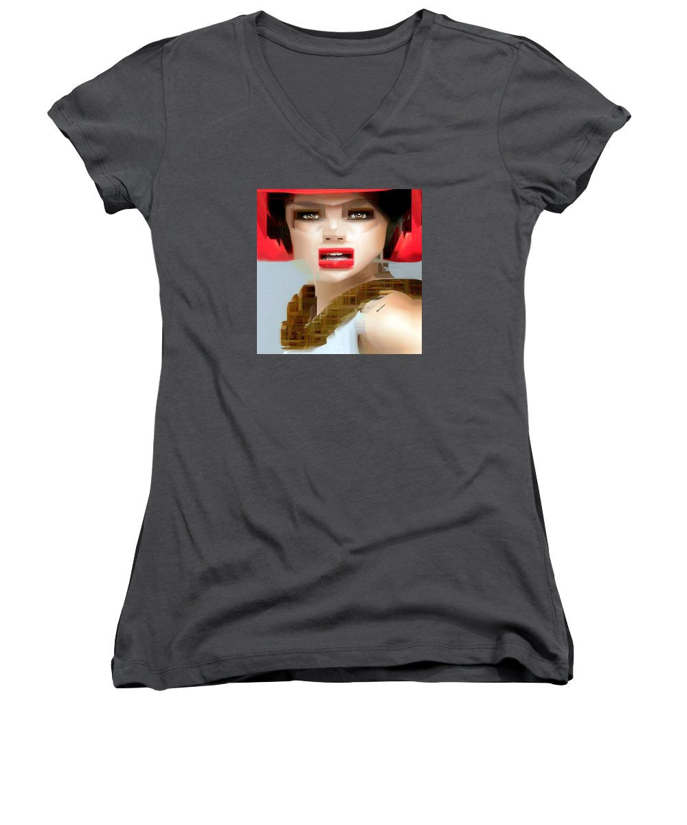 Women's V-Neck T-Shirt (Junior Cut) - What Did You Say