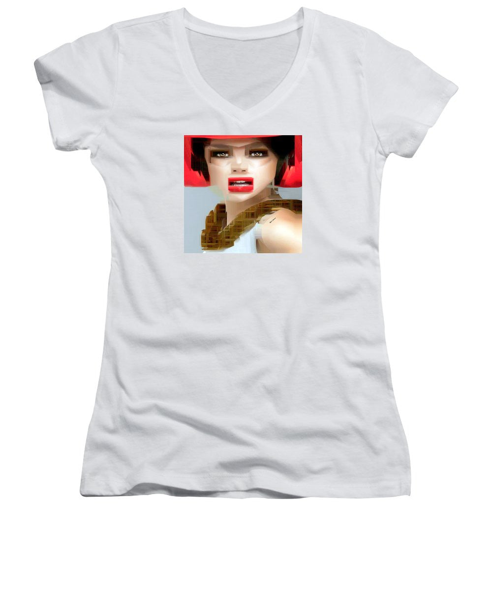 Women's V-Neck T-Shirt (Junior Cut) - What Did You Say