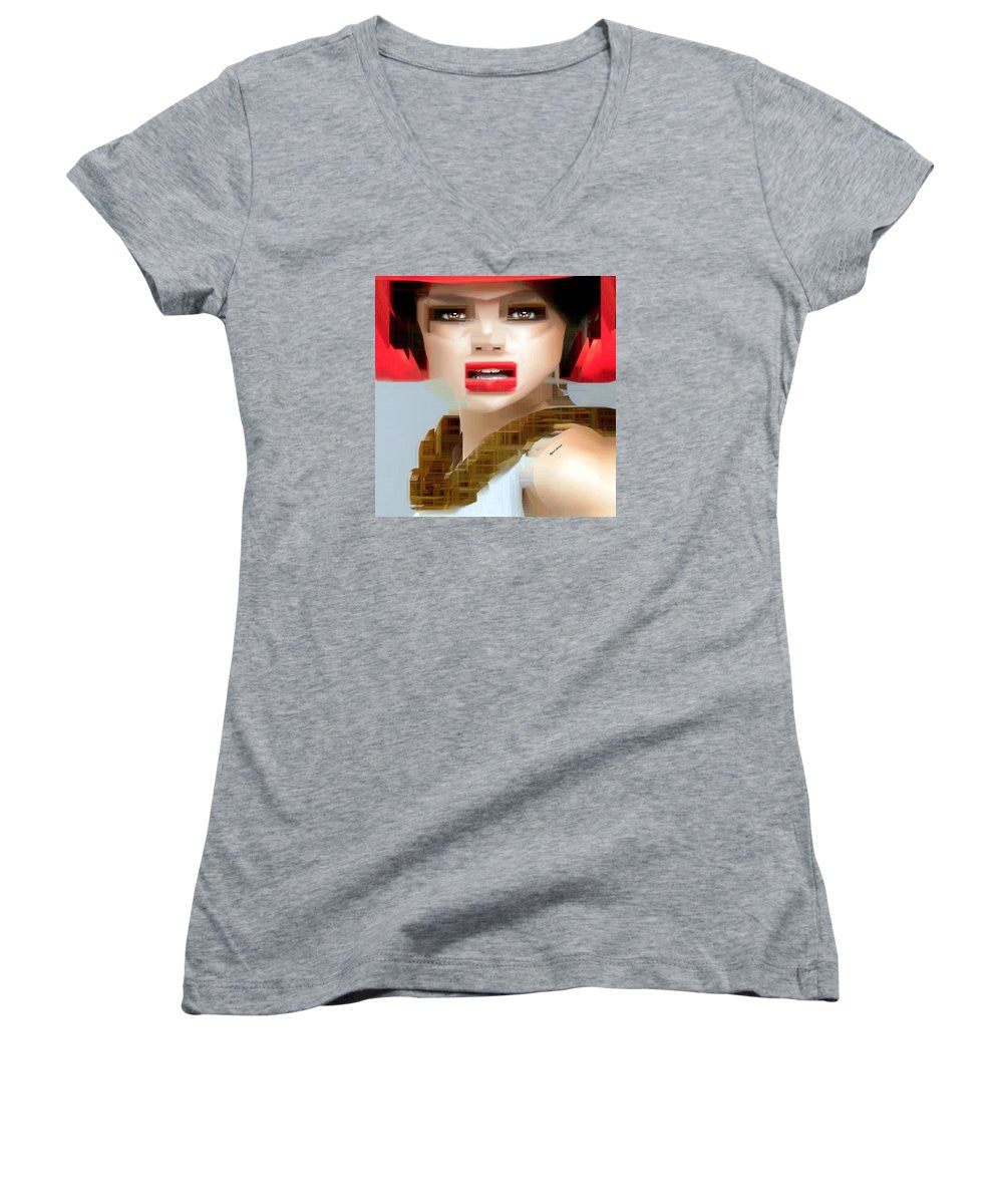 Women's V-Neck T-Shirt (Junior Cut) - What Did You Say