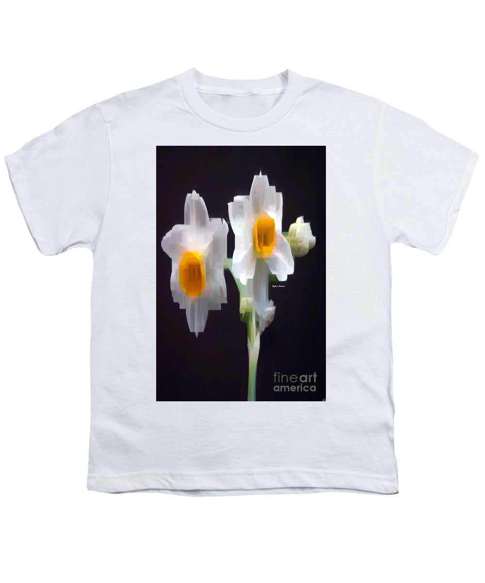 Youth T-Shirt - White And Yellow Flower