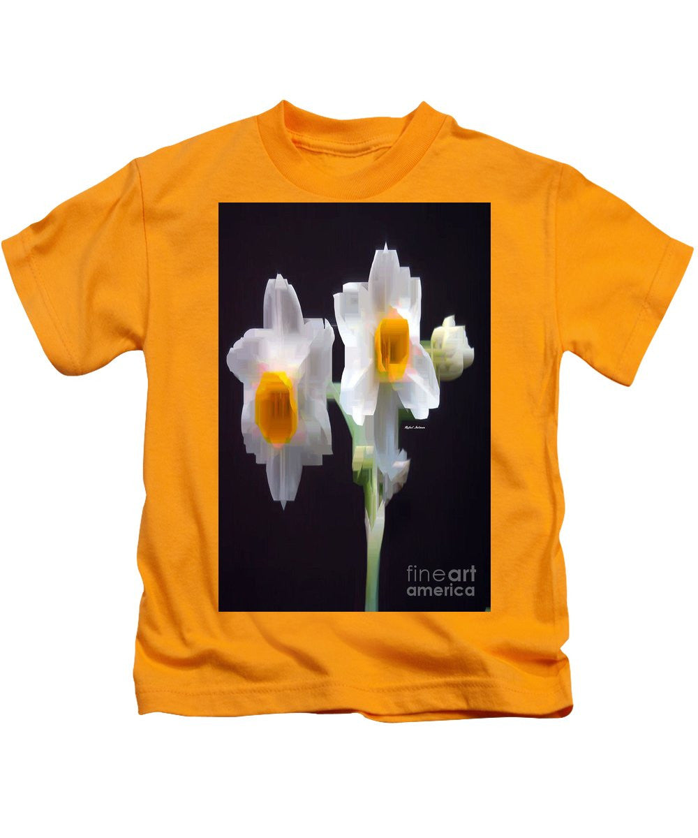 T-shirt pour enfant - Fleur blanche et jaune