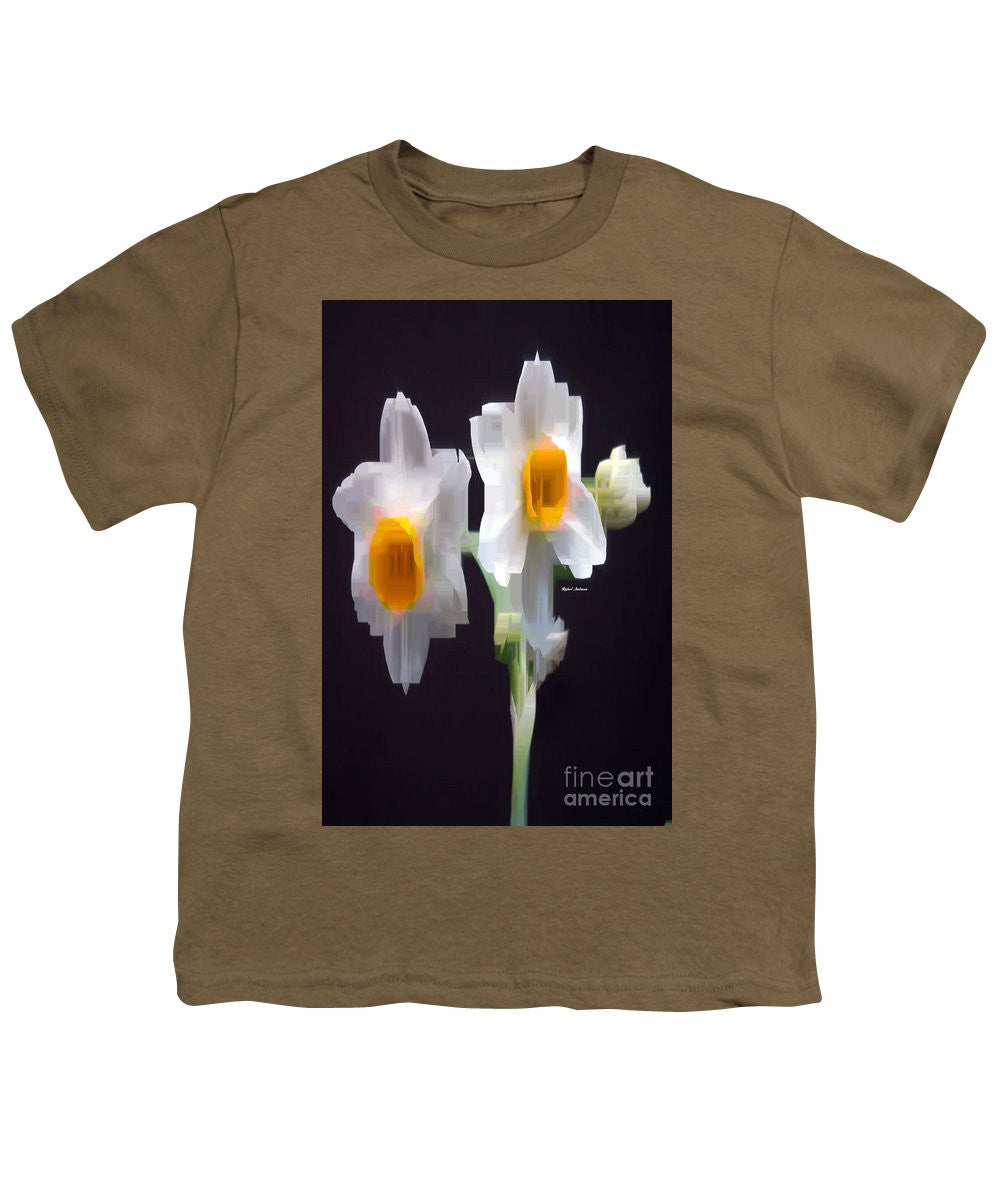 Youth T-Shirt - White And Yellow Flower